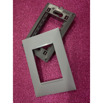 Placa P/3 Modulos 4x2 - Pial Plus + Cinza 